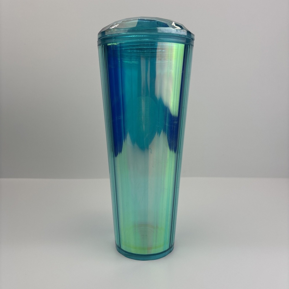 Starbucks 2021 Summer Turquoise Teal Blue Iridescent‎ Kaleidoscope Tumbler 24oz - Picture 5 of 9